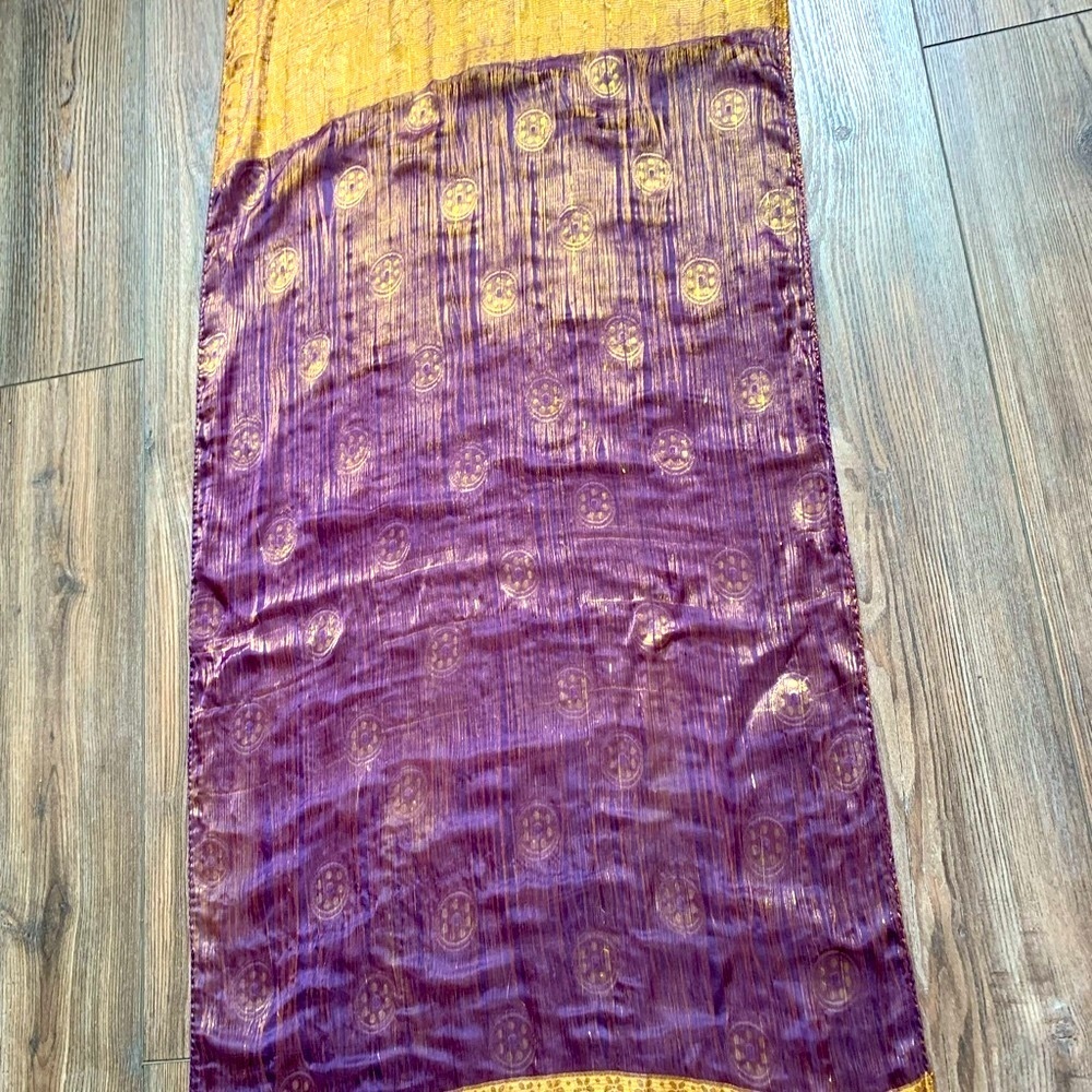 Elegant Purple and Gold Women's Scarf - Picture 4 of 5